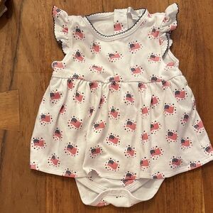 Kissy Kissy Patriotic Baby Dress with Flag Print